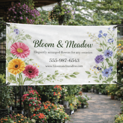 18 oz Double Sided Heavy Duty Smooth Banner Printing by DFW Stickers