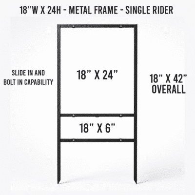 18″ × 24″ Single Rider Metal Yard Sign Frames by DFW Stickers