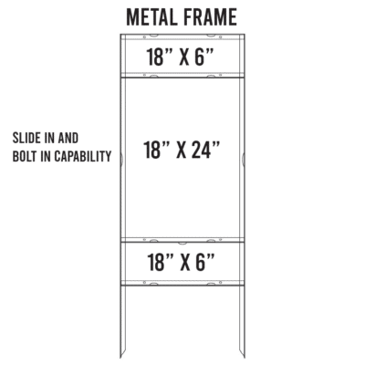 18″ × 24″ Slide In Double Rider Metal Yard Sign Frames by DFW Stickers
