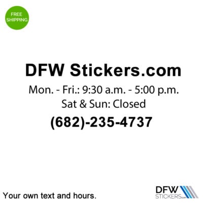 Business Hours Stickers - Simple