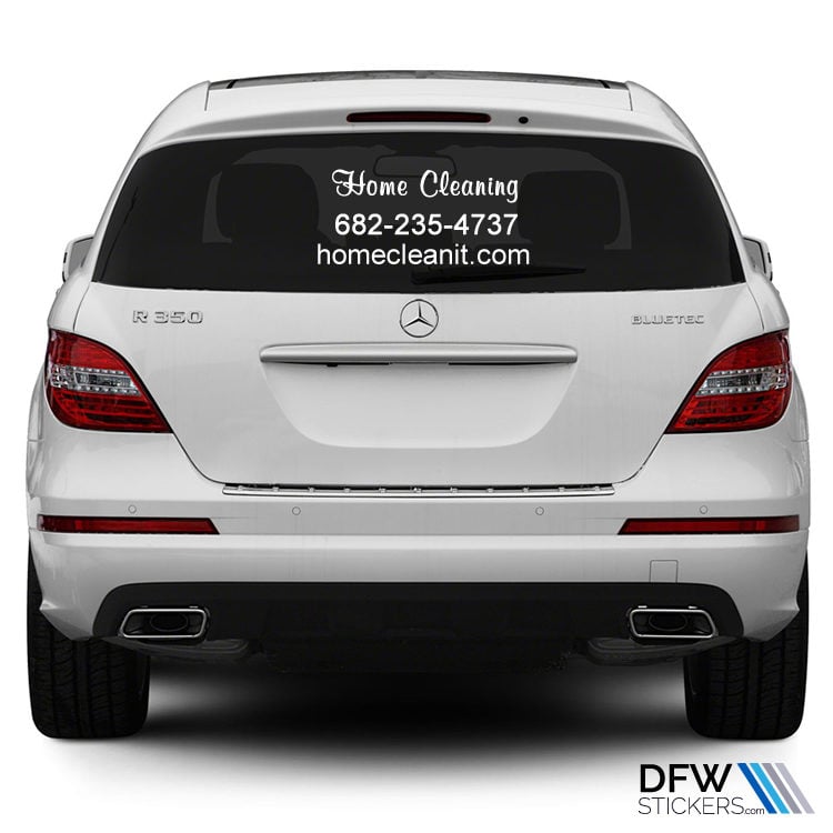 Custom Back Car Window Lettering Stickers / Decals - White Only - Image 3