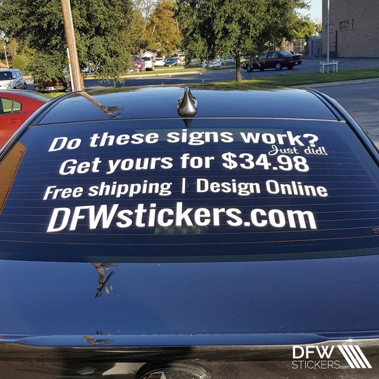 Custom Back Car Window Lettering Stickers / Decals - White Only - Image 5