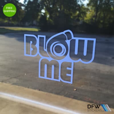 thumbnail image 2 of Red 'Blow Me Turbo' Decal Vinyl – JDM Import Tuner Sticker 6x4 Inches 2 of 6