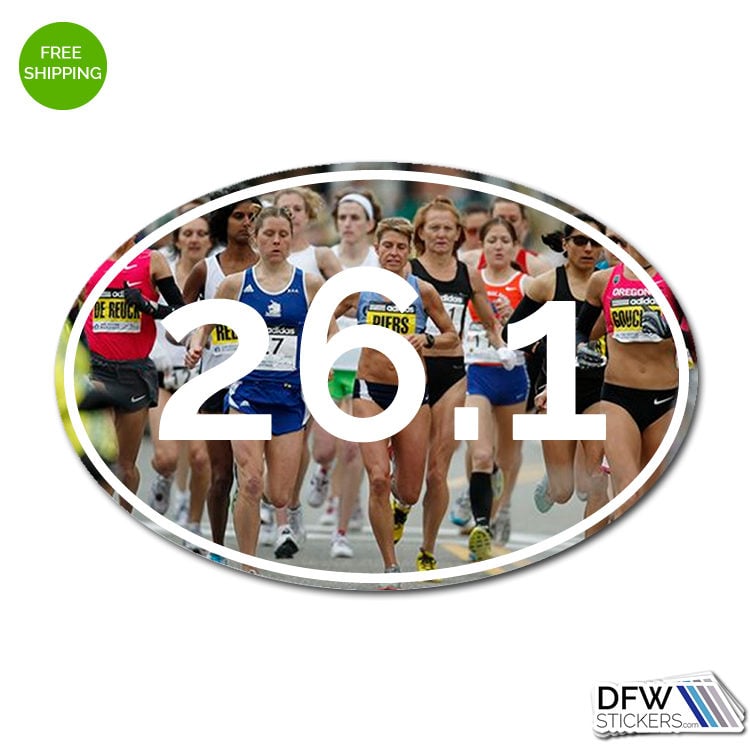 Create Your Own Custom Oval Marathon Style Sticker - Image 2