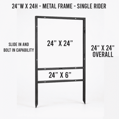 24″ × 24″ Single Rider Metal Yard Sign Frames by DFW Stickers