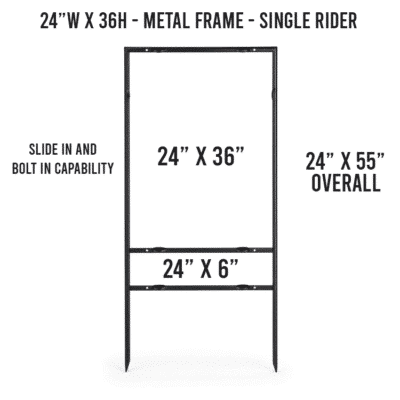 24″ × 36″ Single Rider Metal Yard Sign Frames by DFW Stickers