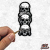3 Wise Skulls Sticker