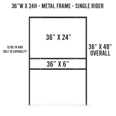 36″ × 24″ Single Rider Metal Yard Sign Frames by DFW Stickers