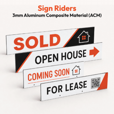 Custom Real Estate Sign Riders by DFW Stickers