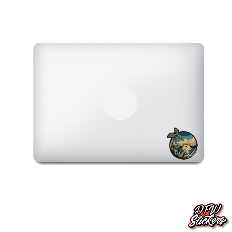 Aien Beach Laptop Sticker