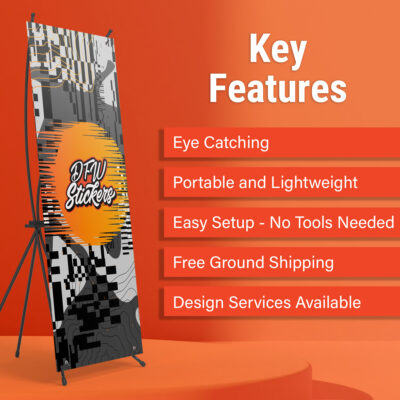 DFW Stickers Collapsible banner stand and key features