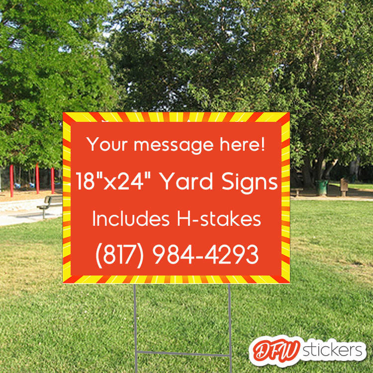 Stakes FREE SHIPPING !! 50 Custom Yard Signs 1color2sided 18"x24" size 
