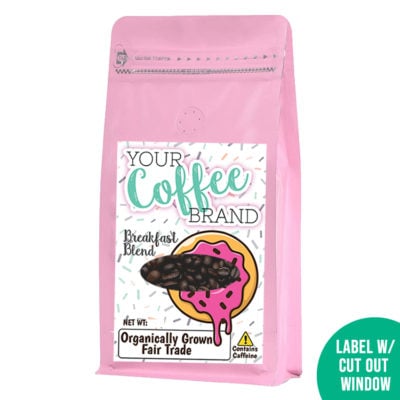 Custom Coffee Bag with Cut Out Window Stickers by DFW Stickers