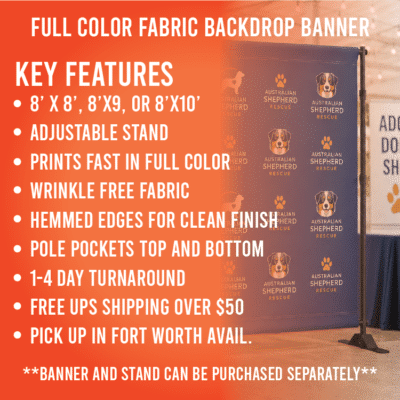 Custom Fabric Backdrop Banner Stand by DFW Stickers