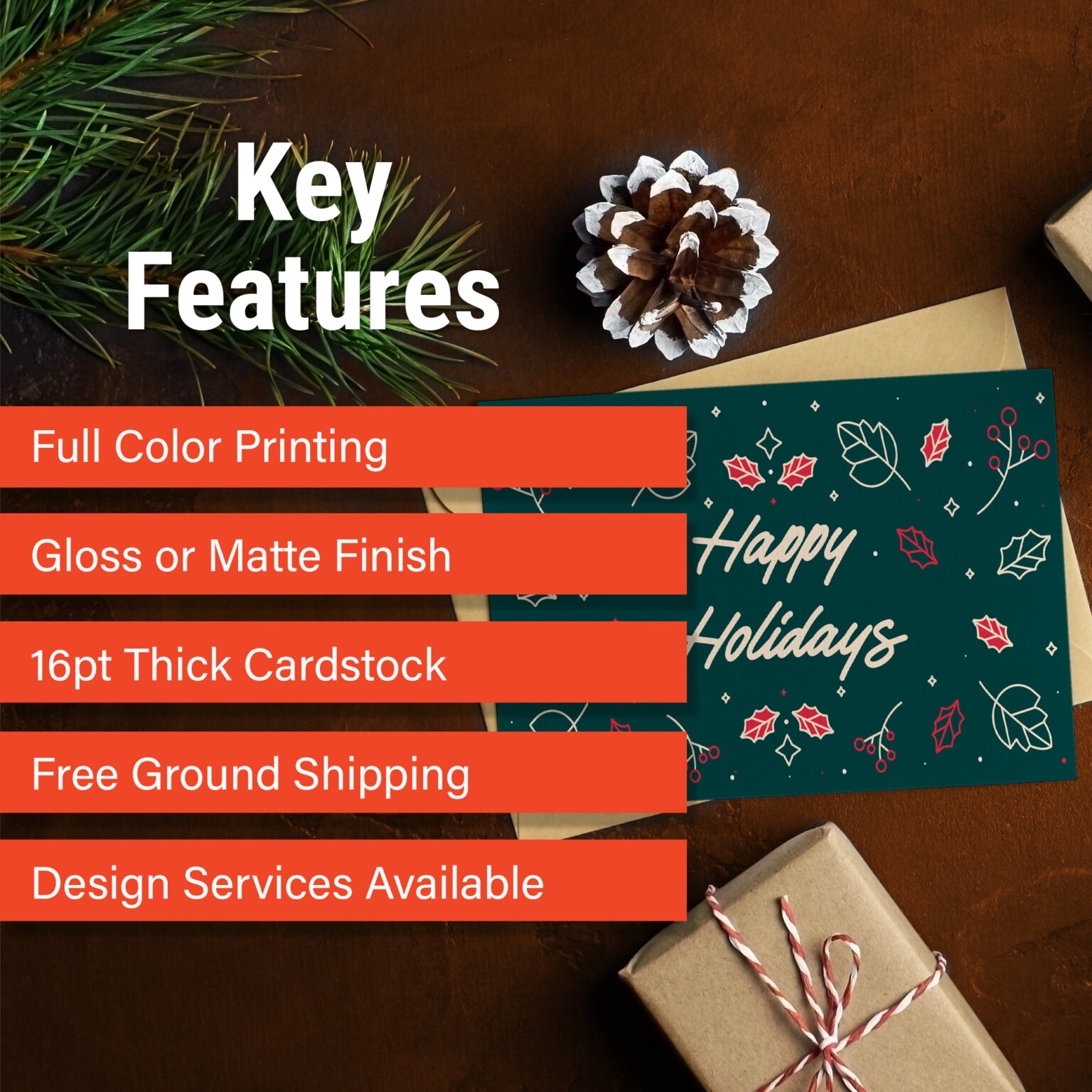 DFW Stickers Custom Holiday Cards Key Feature