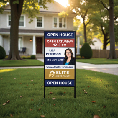 Custom Metal Open Signs with Riders by DFW Stickers