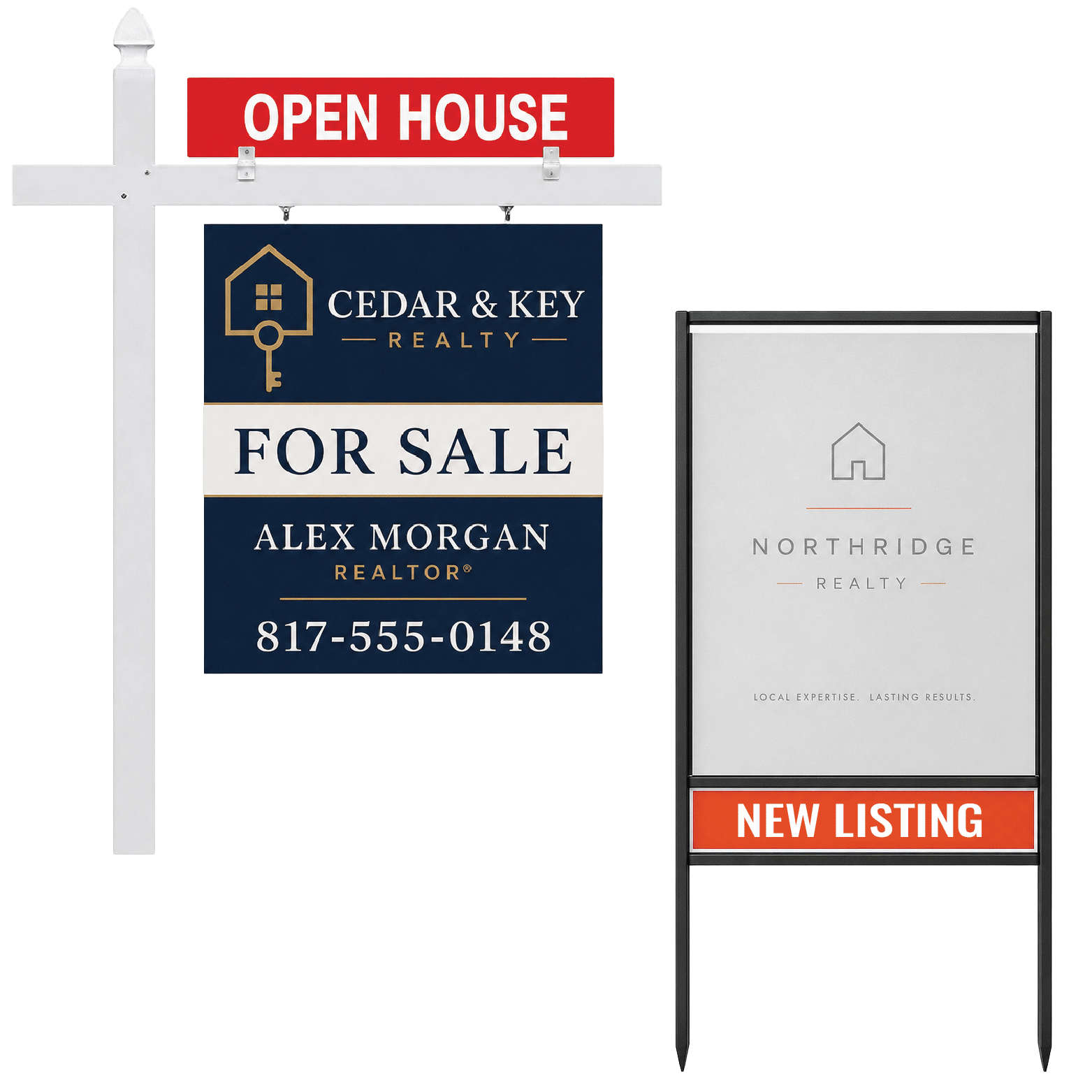 Custom Printed Real Estate Sign Riders by DFW Stickers