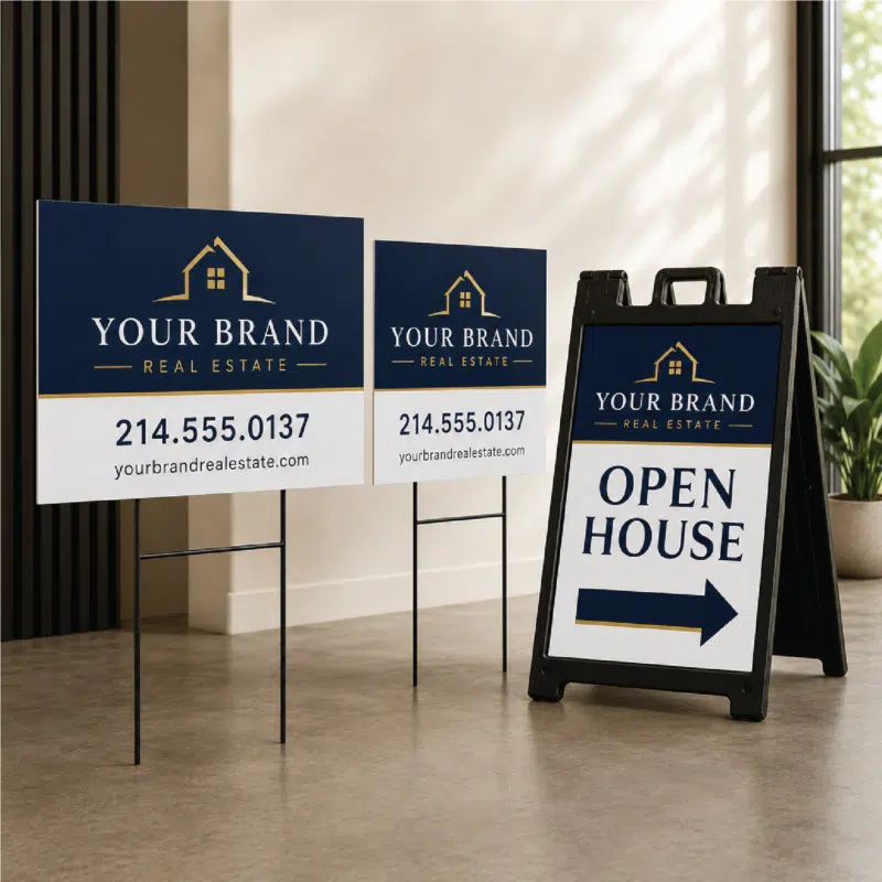 Custom Real Estate Yard Signs by DFW Stickers