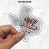Custom Texas Die Cut Vinyl Stickers with White Border
