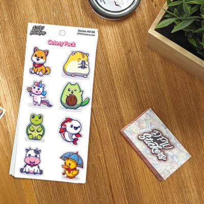 Cute Chibi Animal Sticker Sheets - Dog Duck Cow Turtle Koi Fish - DFW ...