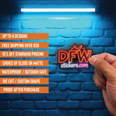 DFW Stickers Summer Sticker Sale - Key Features