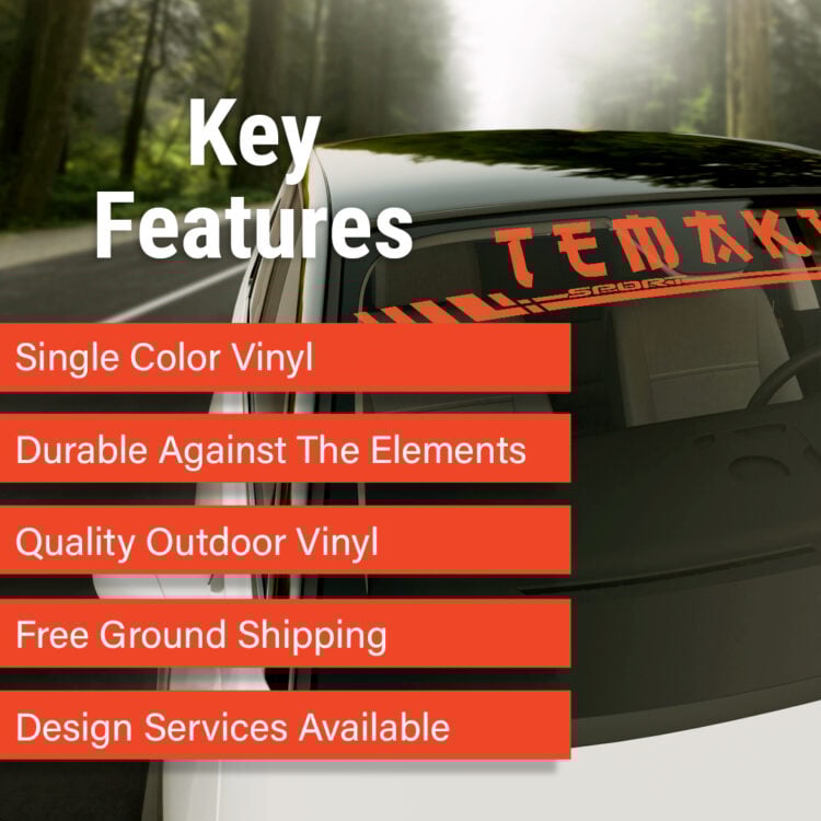 Front Windshield Car Banner and Key Features by DFW Stickers
