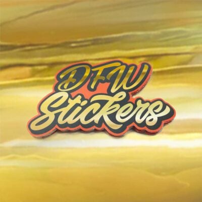 Gold Chrome Stickers by DFW Stickers