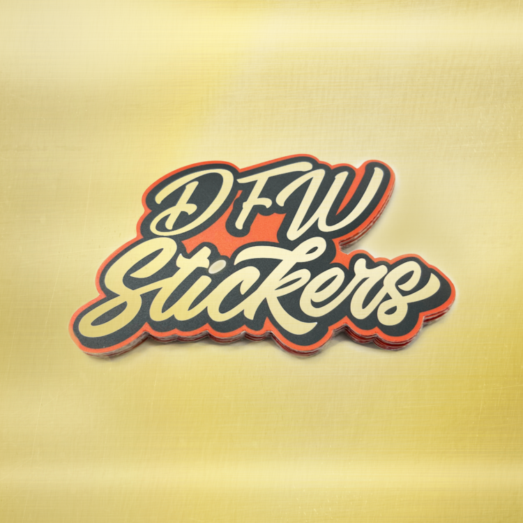 Gold Chrome Stickers by DFW Stickers