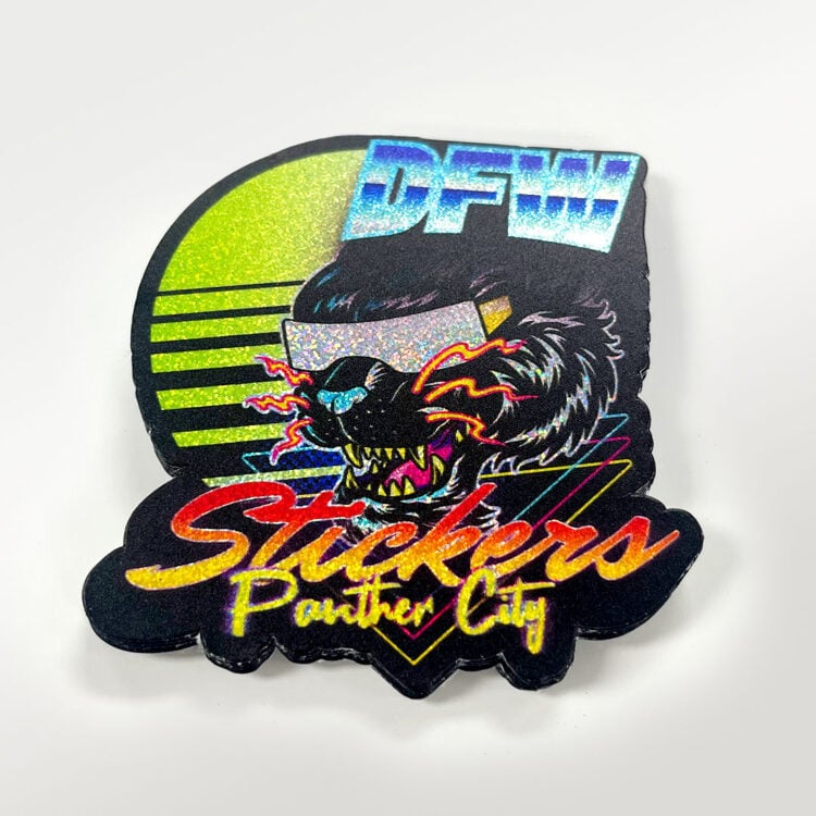 Holographic Glitter Sticker of Panther City