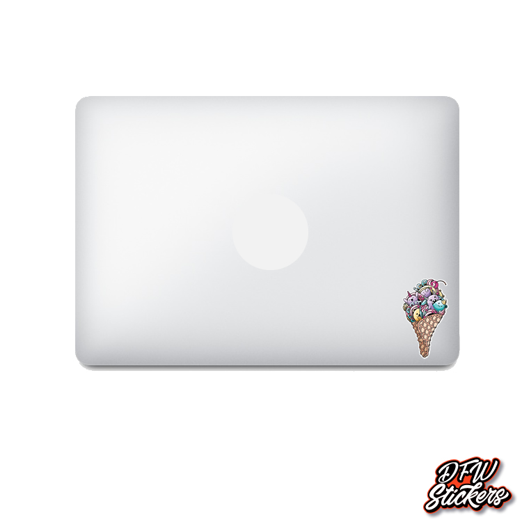 Ice Cream Monsters Laptop Sticker