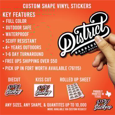 Alternative view of Custom Shape Die Cut Vinyl Stickers