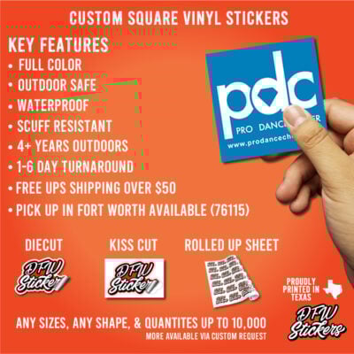 Alternative view of Square Vinyl Stickers