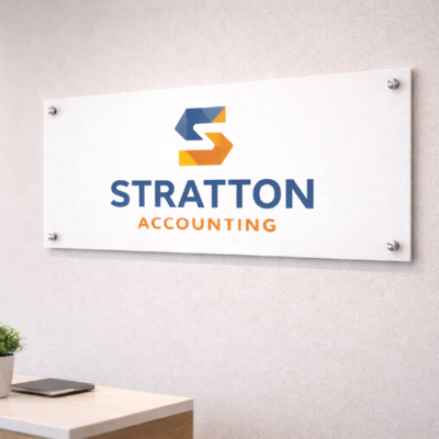 Office Sign with Stand Off Mounts Full Color ACM Signage by DFW Stickers