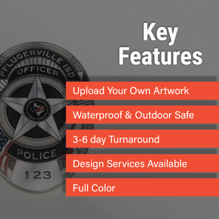 Custom Police Stickers by DFW Stickers Key Features