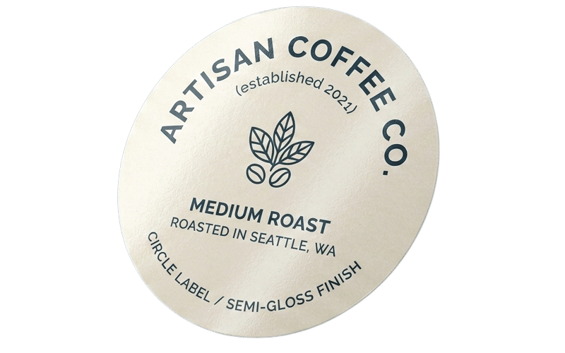 Semi-gloss paper circle roll labels by DFW Stickers