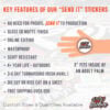 Send It 3 Inch Circle Vinyl Stickers Key Features