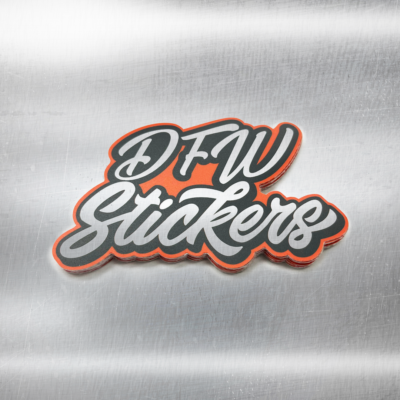 Silver Chrome Stickers by DFW Stickers