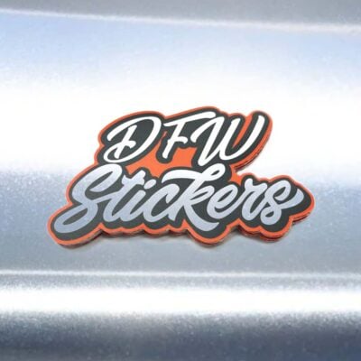 Silver Chrome Stickers by DFW Stickers