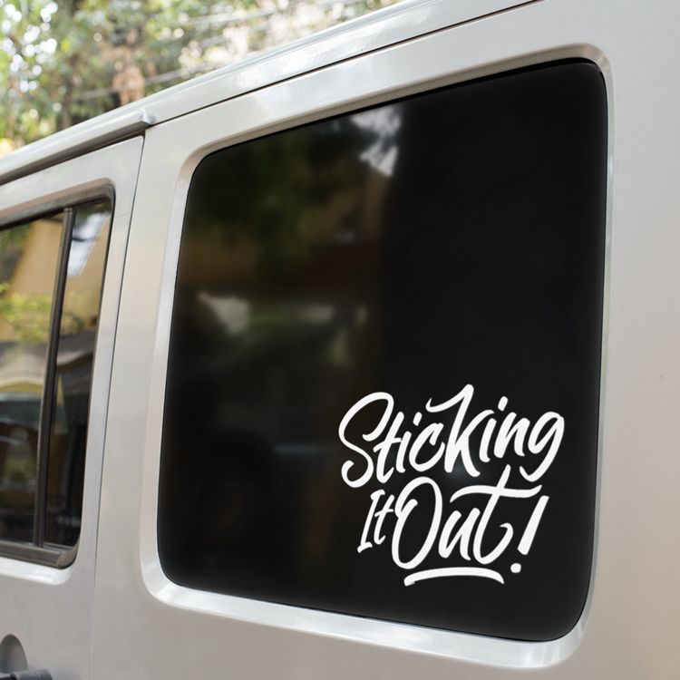 Single Color Decal on a Tinted Window by DFW Stickers