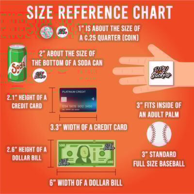 DFW Stickers Sticker Size Reference