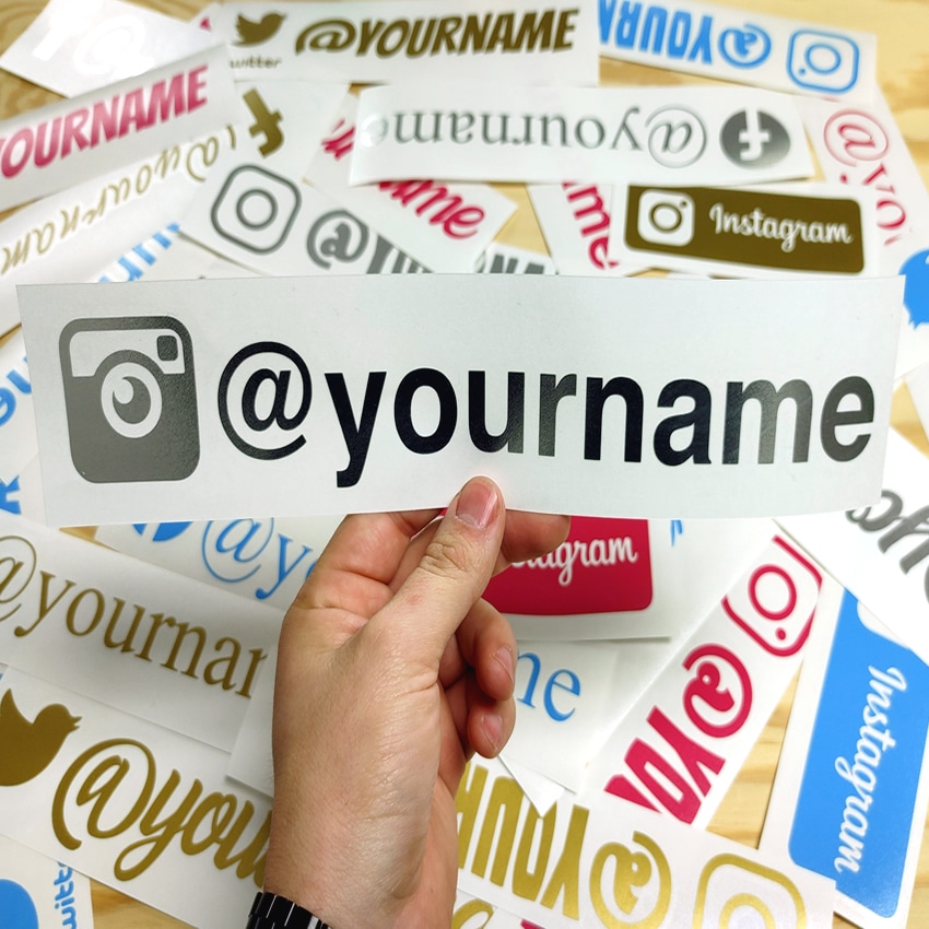 Generic Social Media Vinyl Decal - Colorful Social Media Username Stickers - Colorful Social Media Stickers For Cars - Custom Social Media Sticker, Variant_5