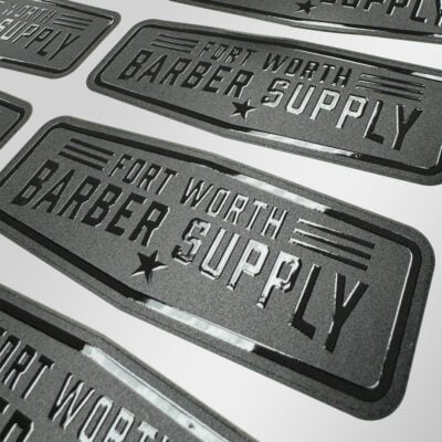 Fort Worth Barber Supply Spot UV Gloss Sticker