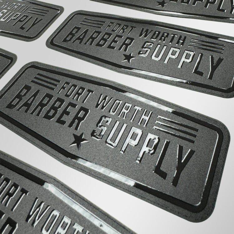 Fort Worth Barber Supply Spot UV Gloss Sticker