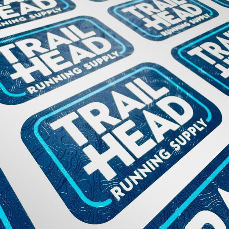 Trail Head Running Supply Spot UV Gloss Sticker