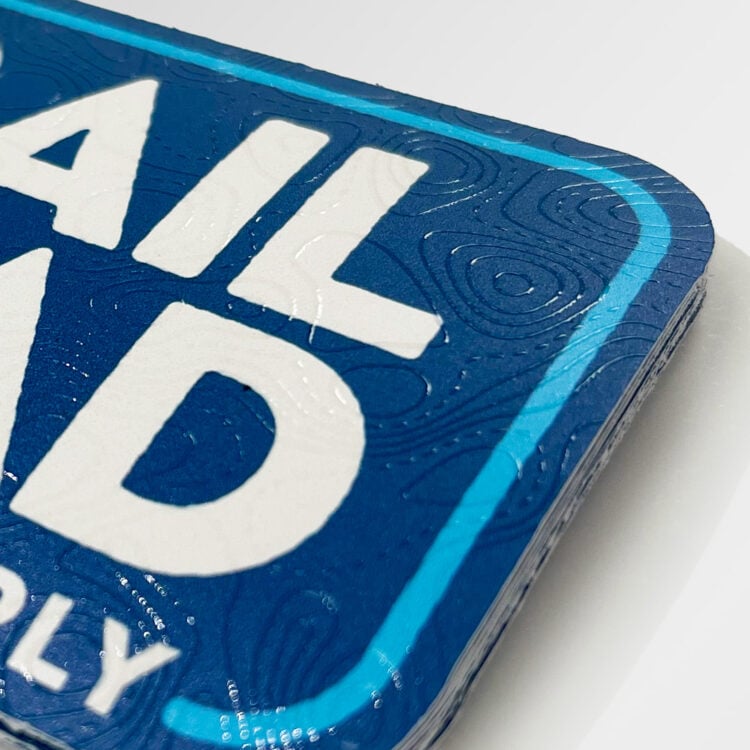 Up Close Trail Head Running Supply Spot UV Gloss Sticker