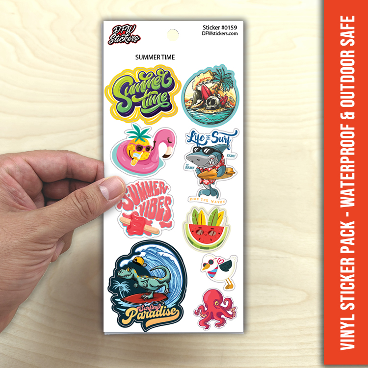 Summer Time Vibes Sticker Sheet by DFW Stickers