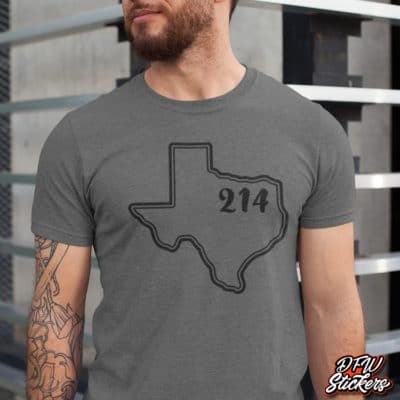Alternative view of Custom Dallas Texas 214 Texas Outline Shirt