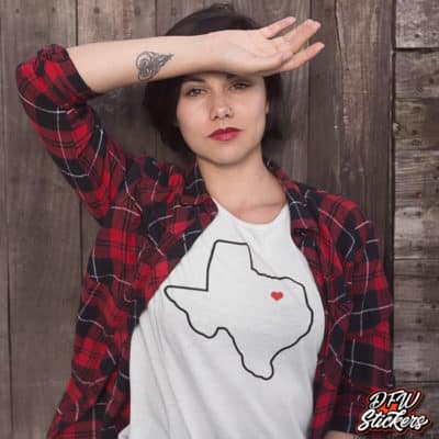 Alternative view of Custom Texas Outline DFW Heart Shirt