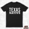 Texas Native on Black Shirt by DFW Stickers