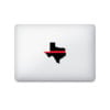 Texas back the red sihlouette thin line sticker laptop by DFW Stickers